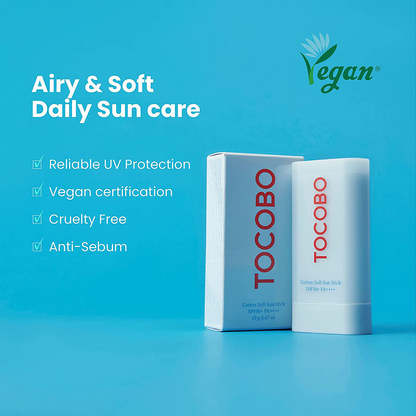 Tocobo Cotton Soft Sun Stick SPF50+ PA++++ - Protezione Solare in Stick 19g